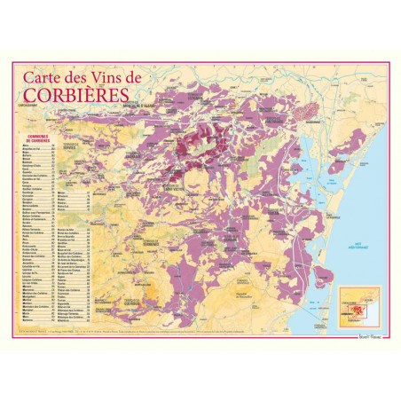 Carte des vins "Corbières" 30x40 cm | Benoît France