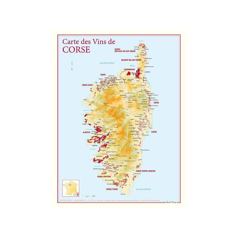 Carte des vins "Corse" 30x40 cm | Benoît France