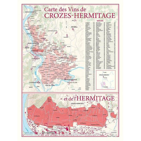 Carte des vins "Crozes-Hermitage" 30x40 cm | Benoît France