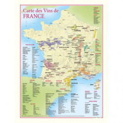 Carte des "Vins de France" 30x40 cm | Benoît France