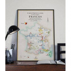 Private map of the French Vineyard 50x70 cm | The wine list, please?