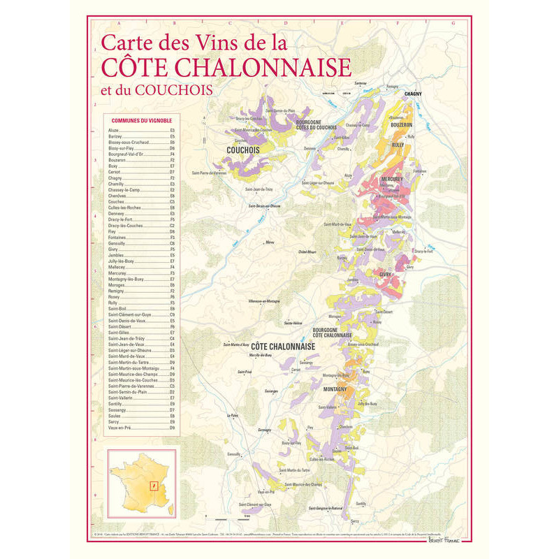 Wine list "Côte Chalonnaise et Couchois" | Benoît France