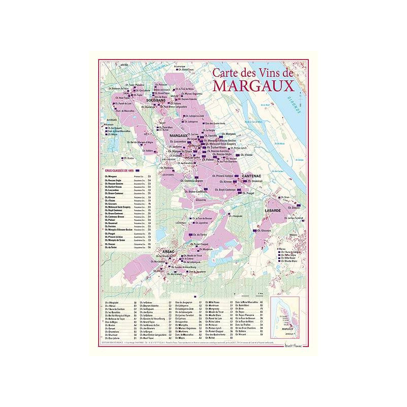 Carte des Vins "Margaux" 30x40 cm | Benoît France
