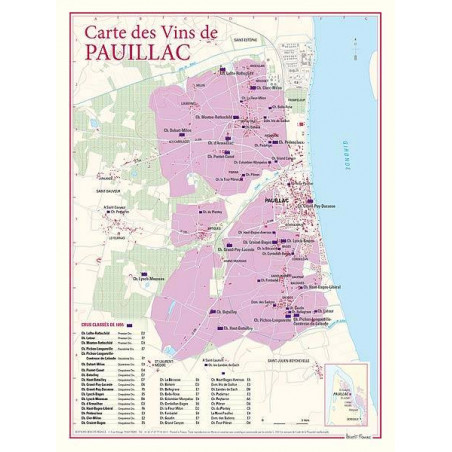 Carte des Vins "Pauillac" 30x40 cm | Benoît France