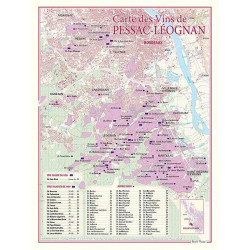 Carte des Vins "Pessac-Léognan (Graves)" 30x40 cm | Benoît France