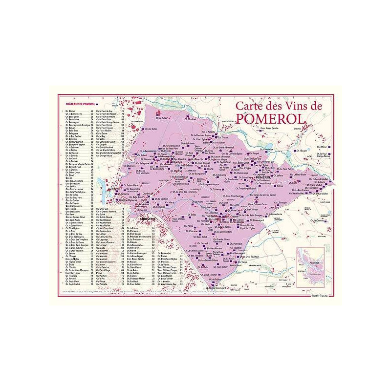 Carte des vins "Pomerol" 30x40 cm | Benoît France