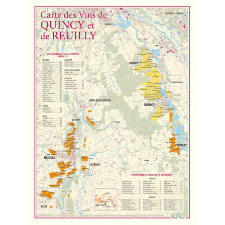 Wine list "Quincy et Reuilly" 30x40 cm | Benoît France