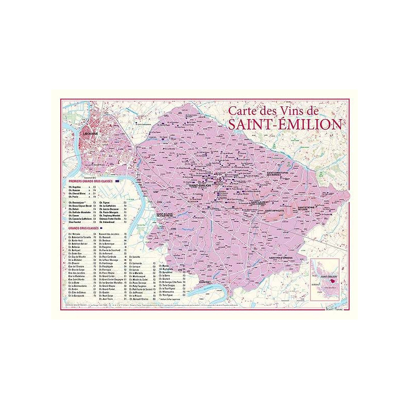 Carte des Vins "Saint-Emilion" 30x40 cm | Benoît France