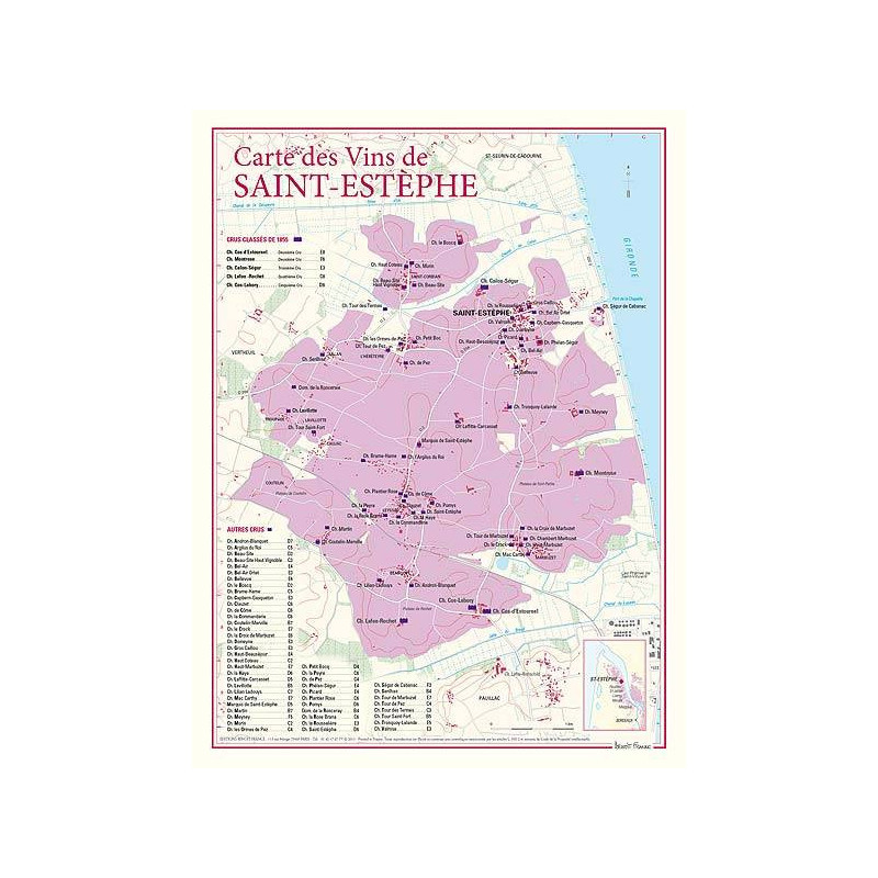 Carte des Vins "Saint-Estèphe" 30x40 cm | Benoît France