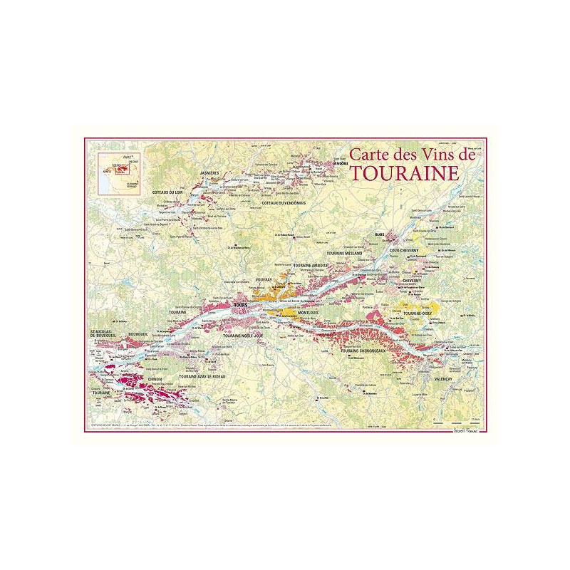 Carte des vins "Touraine" 30x40 cm | Benoît France