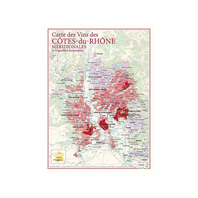 Carte des Vins "Côtes-du-Rhône Méridionales" 30x40 cm | Benoît France