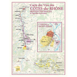Carte des vins  "Côtes-du-Rhone septentrionales" 30x40 cm | Benoit France