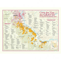 Carte des Vins "Graves et Graves Supérieures" 30x40 cm | Benoît France