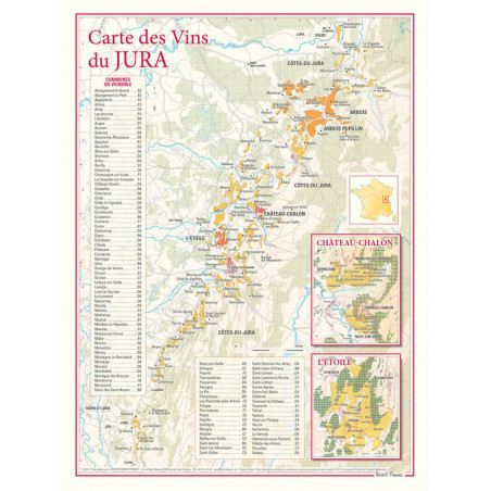 Carte des vins "Jura" 30x40 cm | Benoît France