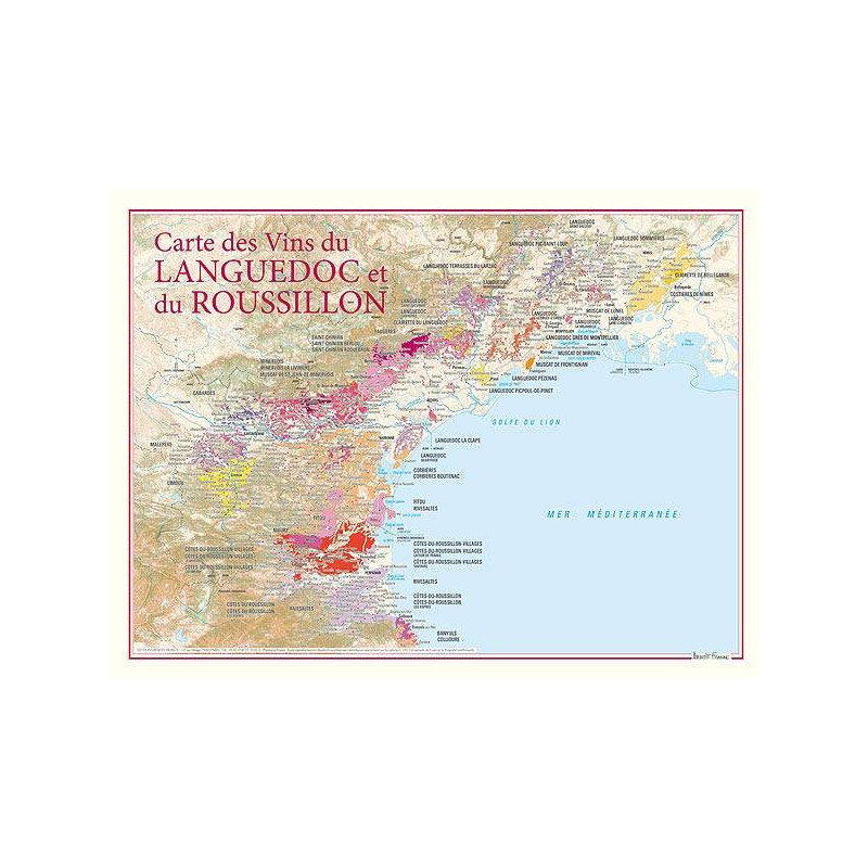 Carte des Vins "Languedoc Roussillon" 30x40 cm | Benoît France