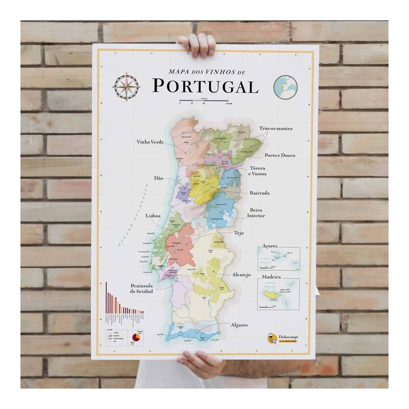 Carte des Vins du Portugal 50x70 cm | La carte des vins s'il vous plait ?