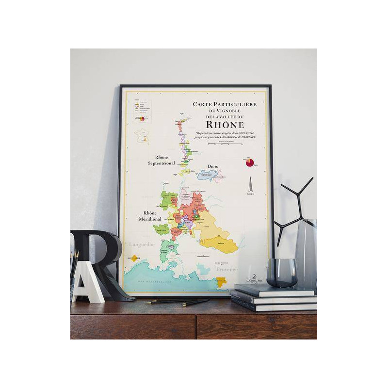 Carte des Vins du Rhône 50x70 cm | La Carte des vins s'il vous plait ?