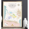 Carte des Vins du Sud-Ouest 50x70 cm | La Carte des Vins s'il vous plait ?