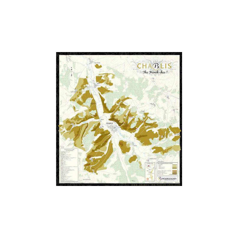 Vineyard map n°34 "Burgundy: Chablis" 65x70 cm | BIVB