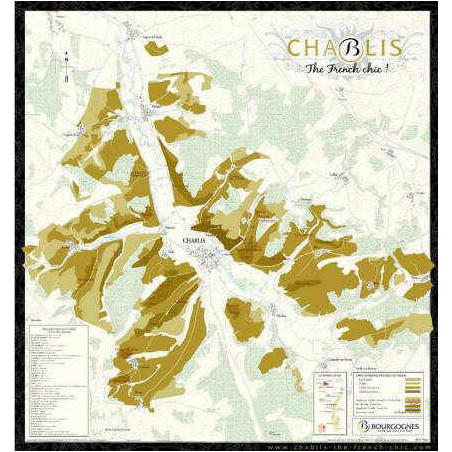 Vineyard map n°34 "Burgundy: Chablis" 65x70 cm | BIVB