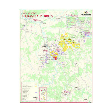 Carte du vignoble n°19 "Bourgogne: Le Grand Auxerrois" 55x70 cm | BIVB