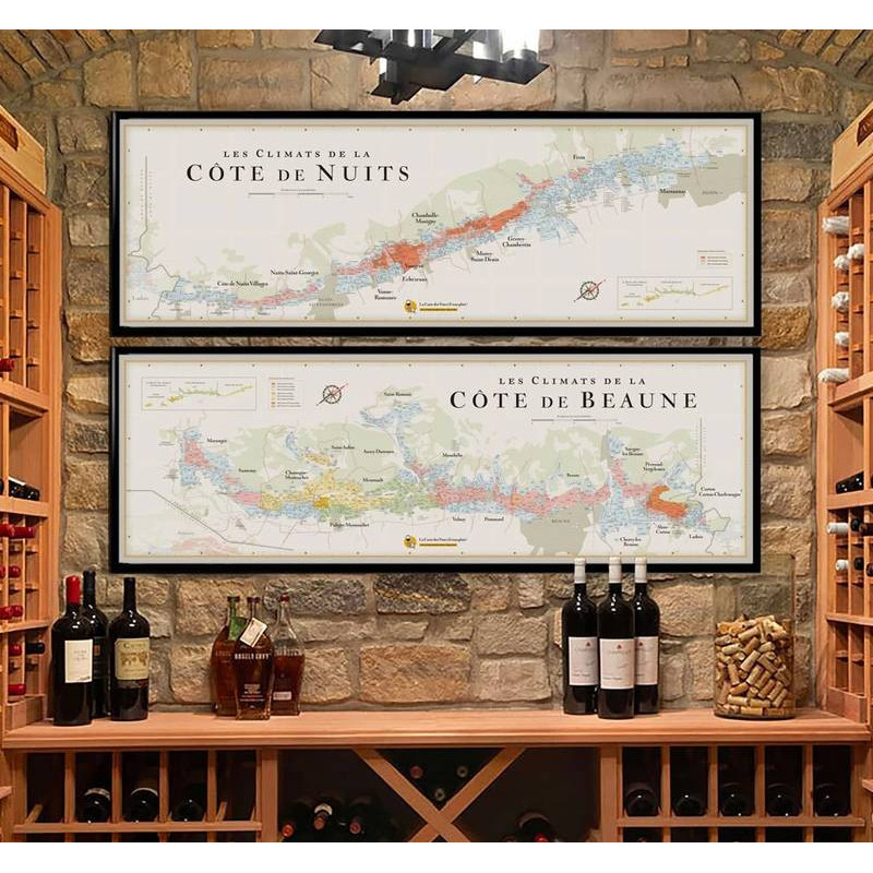 Maps of the Côte de Nuits and Côte de Beaune climats - Vineyards of the Côte d'Or in Burgundy