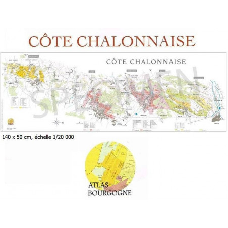 Wine list 140x50 cm "Vineyards of the Côte Chalonnaise" | Sylvain Pitiot