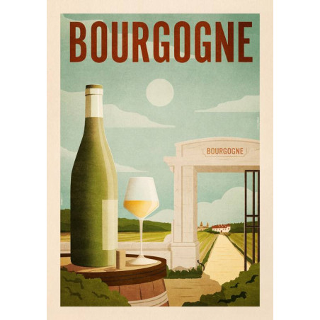 Affiche A3 "Bourgogne blanc" 29.7x42 cm | Mathieu Persan