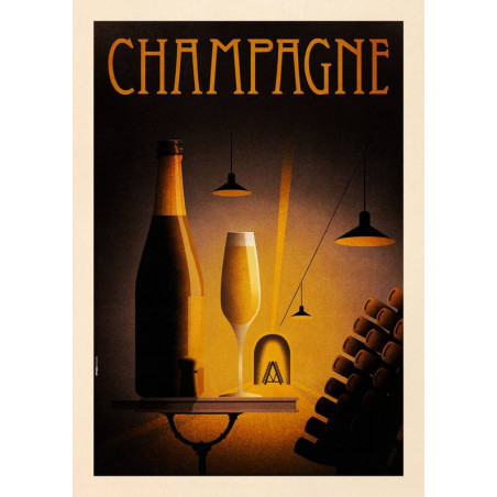 Affiche A3 "Champagne" 42x29.7 cm |Mathieu Persan