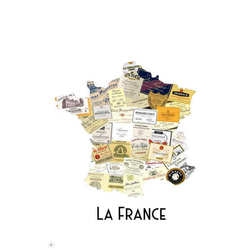 Affiche "La France des vins" 30x40cm| Atelier Vauvenargues