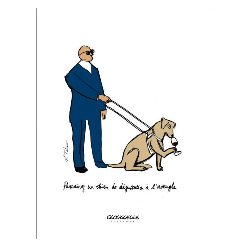 Poster "Blind Tasting Dog" by Michel Tolmer 30x40 cm | Glougueule