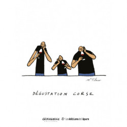 Poster "Mimi, Fifi & Glouglou-Corsican Tasting" by Michel Tolmer 30x40 cm | Glougueule