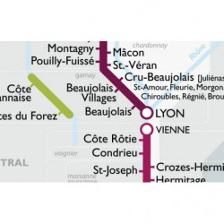 Map "Métro des vins de France" 45x60cm | Steve De Long