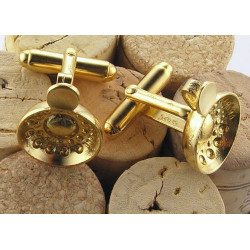 Tastevin Cufflinks (925°°°° sterling silver gilded with fine gold) | Jean-Luc Scaglia