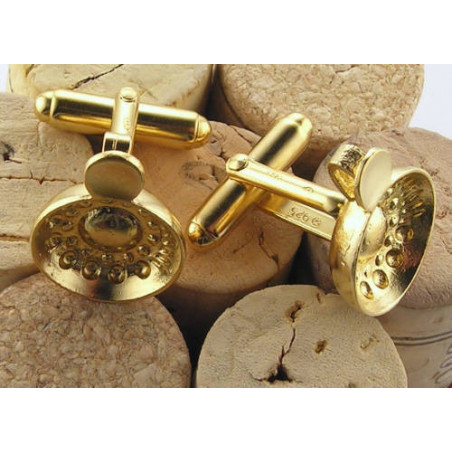 Tastevin Cufflinks (925°°°° sterling silver gilded with fine gold) | Jean-Luc Scaglia