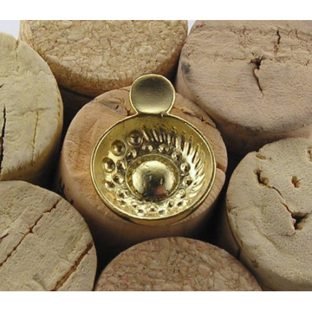 Tastevin Bourguignon pin in solid silver gilded with fine gold | Jean-Luc Scaglia