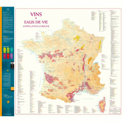 Wine list 99x88 cm "France des Vins et Eaux-de-Vie d'Appellation d'Origine" | Benoît France