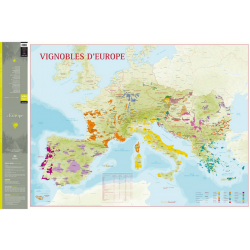 Folded map "Vineyards of Europe" 88x66 cm | Benoît France