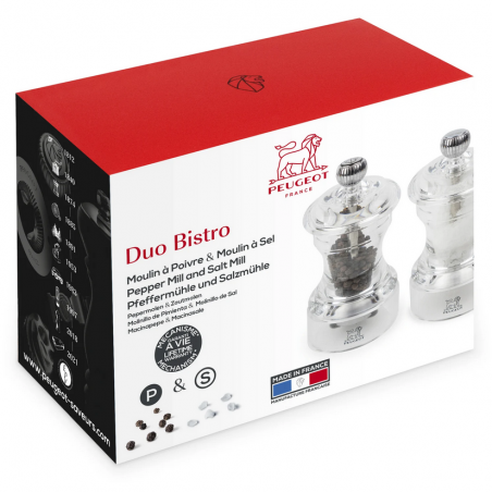 Bistro - Duo of manual pepper and salt mills in acryl 10 cm - 4in