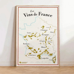 Carte diticole des Vins de France (Wall map to scratch) 50x70cm | The Wine List please?