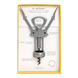 Corkscrew the ''De Gaulle'' with double lever and bottle opener | l'atelier du vin