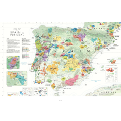 Folded Wine Map of Spain and Portugal by Steve De Long