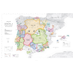 Folded Wine Map of Spain and Portugal by Steve De Long