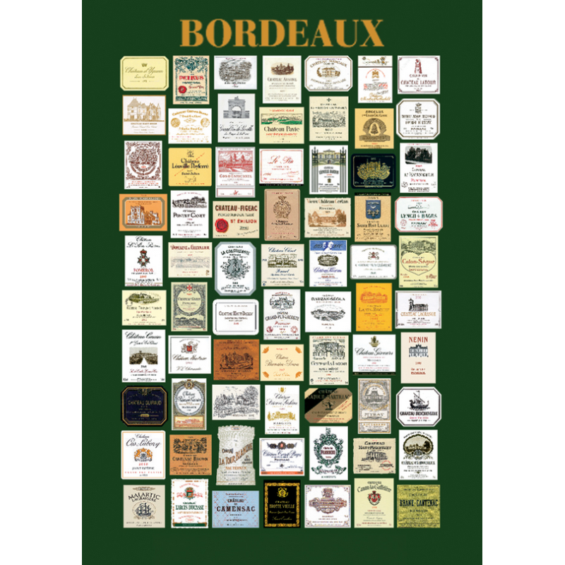Poster 60x80 cm "Bordeaux Wines" | Pierre Barbier