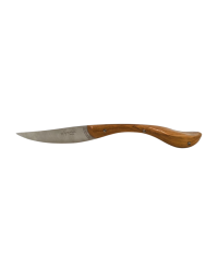 Asymmetrical table knife, oak handle