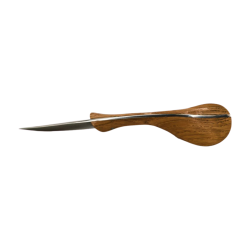 Asymmetrical table knife, oak handle