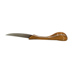 Asymmetrical table knife, oak handle