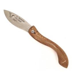 Folding pocket knife "Le Jurassien d'en Haut", plane tree handle