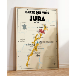 Carte des vins du Jura - Affiche 30x40 | Atelier Vauvenargues