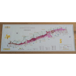 Map of the Vineyards and Climats of Burgundy: set of 2 Maps 150x58 cm of the wines of "La Côte de Beaune & la Côte de Nuits"